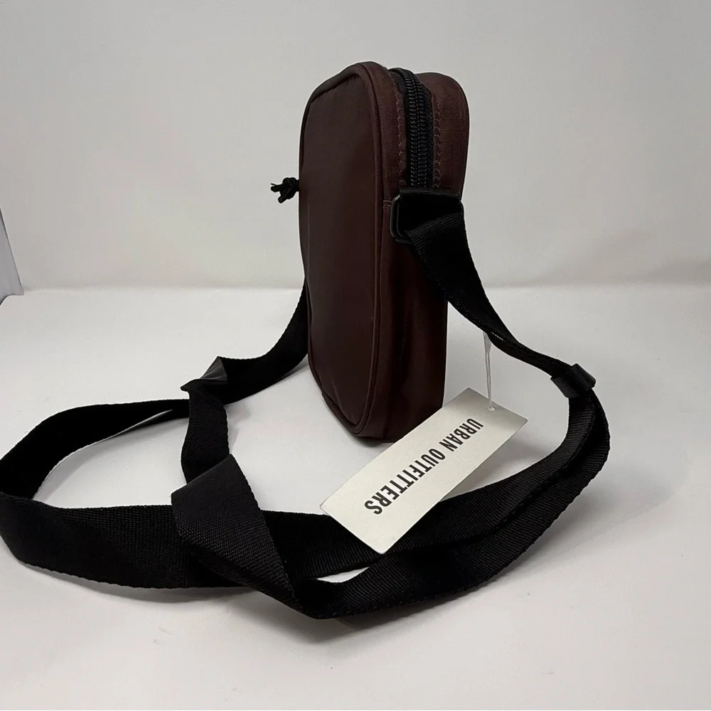 Urban Outfitters Brown Mini Crossbody Bag Nylon Utility Shoulder Pouch Travel